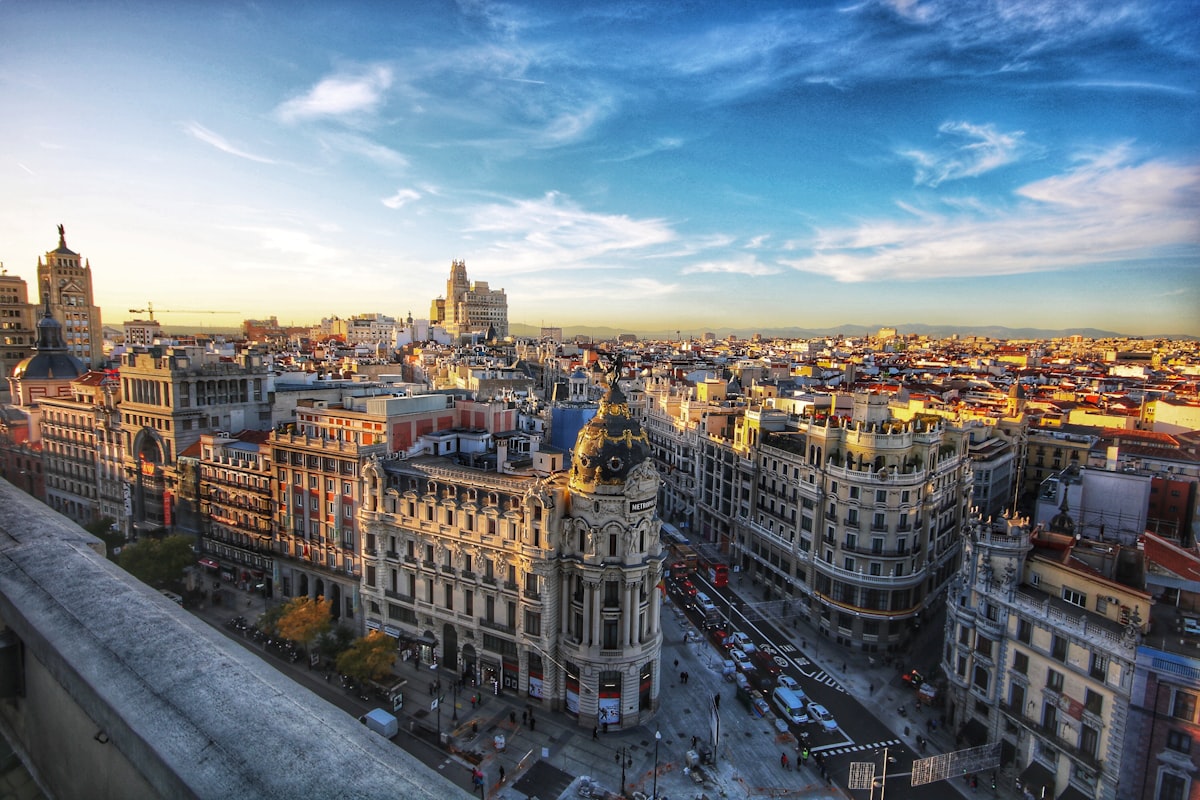 Aerial view of a Spanish residential neighbourhood